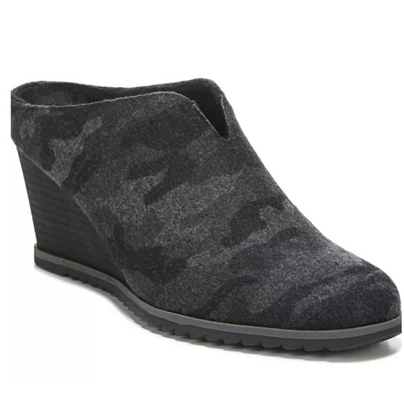 Soul Naturalizer Haley Mule Wedges 9 Gray Black Camo NWOT Comfort Slip On - Picture 1 of 7